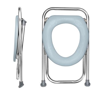 China Stainless Steel Camping Toilet Chair Folding Commode Minimalist Toilet Seat Folding Portable Toilet Seat For Camping for sale