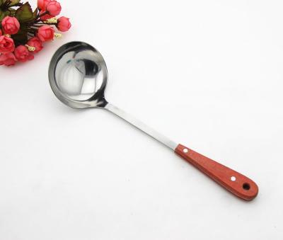 China Viable Price B111-B119 Red Wooden Spoons Pocket Cheap Kitchen Utensils Stainless Steel Cooking Set for sale