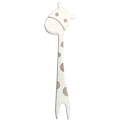 China Disposable Fruit Fork Cake Fork Animal 304 Stainless Steel Giraffe Styling Fork For Kids for sale