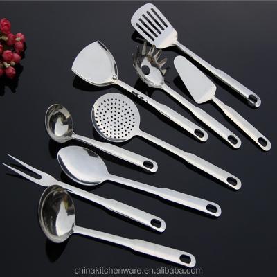 China Sustainable Kitchen Cooking Best Quality 201 Stainless Steel Cookware Utensil Set 9PCS With Soup Pocket Turner Skimmer Spoon for sale