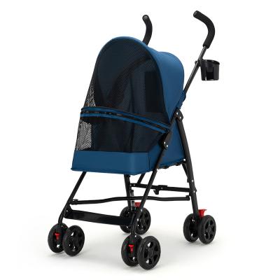 China Small Animals S01 Selling Small Dog Luxury Classic Trolley Umbrella Folding Strollers for sale