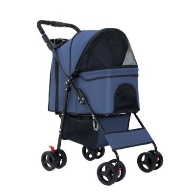 China YZ01-C Breathable Factory Direct Sales Pet Puppy Stroller Detachable Folding Lightweight Cats Teddy Strollers Small Strollers for sale