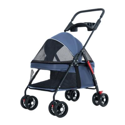 China W02-C small animal factory direct front wheels can be rotated 360 degrees equipped with dinner plates dog strollers for sale