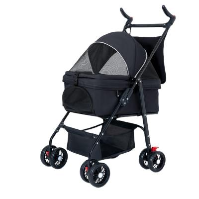 China Breathable W01N Customized Luxury Pet Strollers Dog Trailer Small And Medium Folding Cart for sale