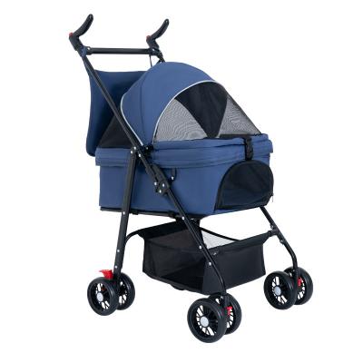 China Breathable W01N Suitable For Small And Medium Dog Strollers Breathable Animal Strollers With 4 Wheels And Storage Spaces for sale