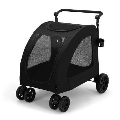 China SP100 Dogs Pet Stroller Dog Carrier Space Triangle Support Warm Folding Cabin Dog Strollers Large for sale