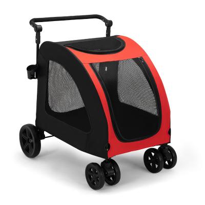 China Outdoor Pet Supplies Custom Large Space SP100 Folding Travel Pet Strollers For Large Dog for sale