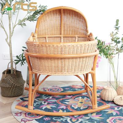 China Cunas Para Lit Bebe Baby Product Nest Rattan Crib Cot Beds Eco-Friendly Rattan Baby Huts for sale