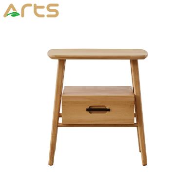 China Cheap Sale High Quality Nightstand (Height)Adjustable Top Rack Night Bedside Cabinet With Drawers KD Wooden Knock Down OEM Logo Wooden Style Packing for sale