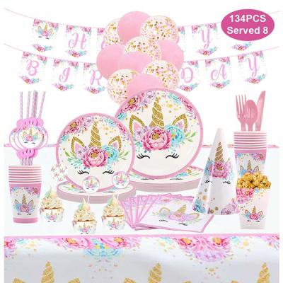 China China Kid Party Decor Favors Set Unicorn Birthday Decoration Party Supplies for sale