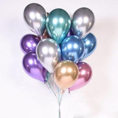 China China Wholesale 12 Inch Birthday Wedding Shiny Chrome Latex Party Metallic Balloons Decorations Metalicos Metalizados Globos for sale