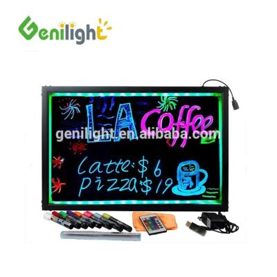 China Customizable LED Message Writing Board Illuminated Erasable Neon Sign DIY Chalkboard for sale