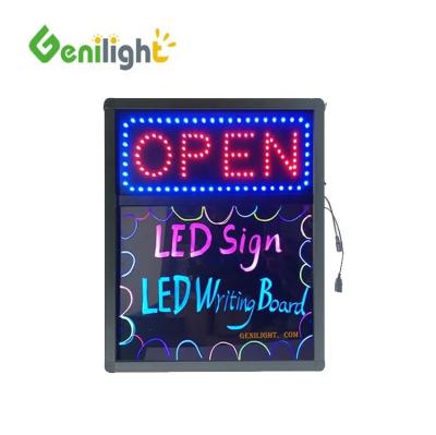 China Rechthoekige LED-open bord Neon gloeiende borden voor winkelruimte Led-bord Schrijfbord aangepast Duurzaam Te koop