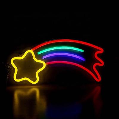 China Wedding Birthday Party Decor Rainbow Star Neon Light Sign with 50000 Hours Life Span for sale