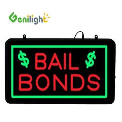 China Genilight 56*33 cm Retangular LED BAIL BONDS Neon Sign Animação Material Epoxi Resina à venda