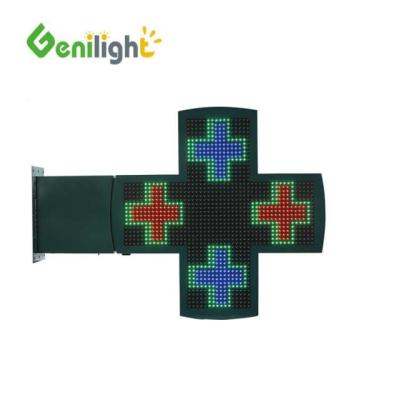 China High Contrast Ratio 1200x1200 Green LED Cross Display for Pharmacy in Outdoor Design for sale