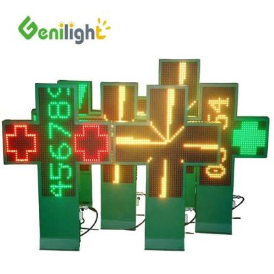 China ODM Full Color LED Cross Pharmacy Sign with WIFI Control and 1G Pixel Configuration for sale