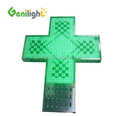 China Outdoor Green LED Pharmacy Sign P10 P16 P20 P25 RF WIFI 1024*1024mm Brightness ≥6000CD for sale