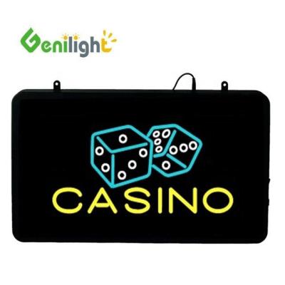 China Advertising CASINO LED Neon Sign 56x33 cm Panel Size Brightness 80 with Custom Design for sale