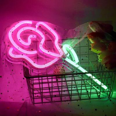 China 50000 Hours Lifespan  LED Neon Sign Light with Personalised Flower Rose for sale