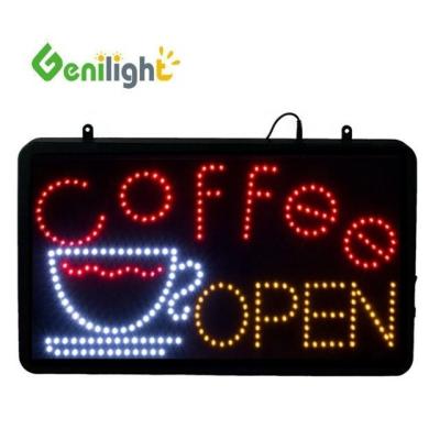 China Colorful 12v Acrylic Board LED Display Panel for Coffee Shop Open Sign by Genilight for sale