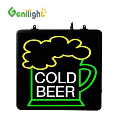 China LED Neon Light Sign for Bars and Pubs Cold Beer Sold Here Power Supply Adaptor 25 C for sale