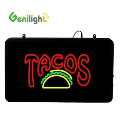 China 22*13inch LED Neon Sign for TACOS Store Brightness Full Color Function 2 Change Modes for sale