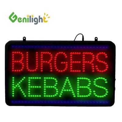 China Flash Burgers Kebabs LED Neon Light Sign for Store 22inch x 13inch 6MM Pixel Pitch for sale