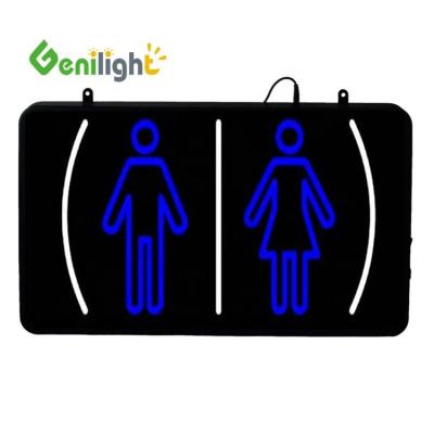 China Unisex GLT-LSN5633-046 Male Female Restroom Toilet Washroom LED Sign with 5mm  Brightness LED for sale