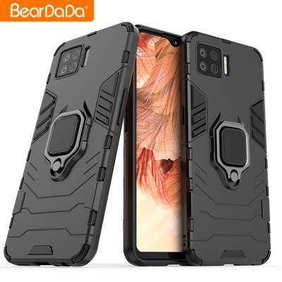 China BearDada Fashion Armor Car Back Cover Shockproof Magnetic Design Anti-fall Ring Holder Cell Phone Case For Oppo F11 F17 Cases for sale