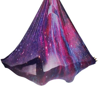 China High Strength Nylon Aerial Hammock Set 5Mx2.8M Nylon 40D Gradient Yoga Hammock Aerial Trapeze Wholesale for sale