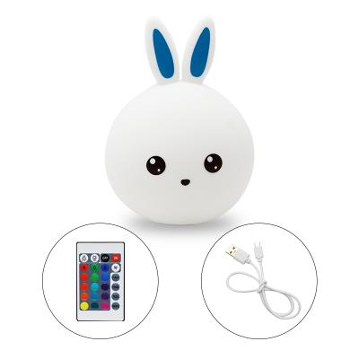 China Modern 3D Mini Pat Table Lamp Rabbit LED Night Light for Bedroom Decoration and Birthday Celebration for sale