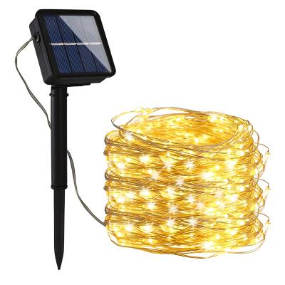 China USB Connect Copper Wire String Lights Holiday Decoration 20M Solar Indoor Outdoor Solar String Light 100 LED String Lights for Christmas Xmas Wedding Party for sale