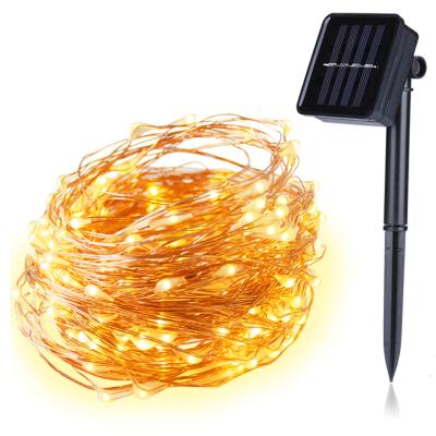 China USB Connect Landsign 300 LED Color String Fairy Solar Landscape Light Copper Wire String Lights Christmas Outdoor Party Decoration Solar Holiday Light for sale