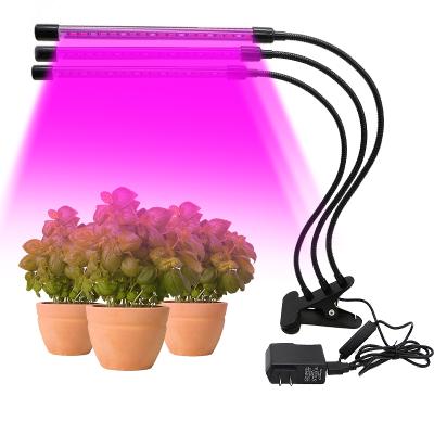 China FLOWER 27W USB LED Grow Light 3 Lamps Cut Light Portable Red Blue LED Plant Light For Indoor Plants for sale