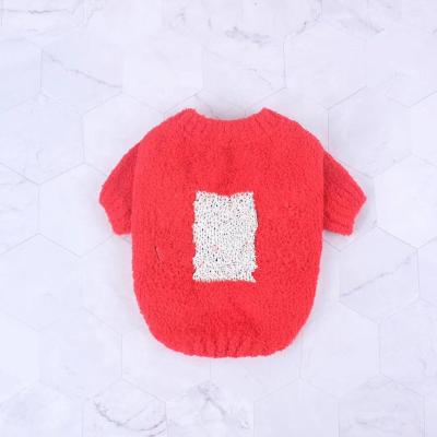 China Viable Schnauzer Puppy French Bulldog Girl Small Dogs Cat Clothes Red Black Woolen Knitted Designer CC Luxury Pet Dog Sweater for sale