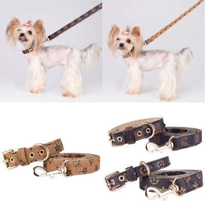 China Luxury stocked dog collar and leash - designer - - good quality - stylish fashion pet accessory for sale