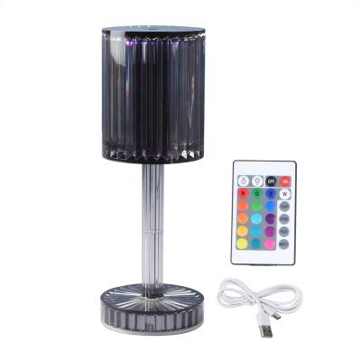 China Crystal Table Lamps Rechargeable Bedside Multicolor Minimalist LED Remote Lamp Touch Crystal Night Lights Acrylic Home Lighting for sale