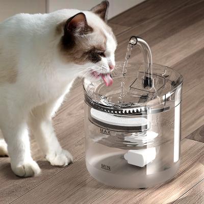 China 2L Cat Water Fountain With Faucet Dog Water Dispenser Automatic Intelligent Transparent Pet Drinker Filters Driver Motion Sensor for sale