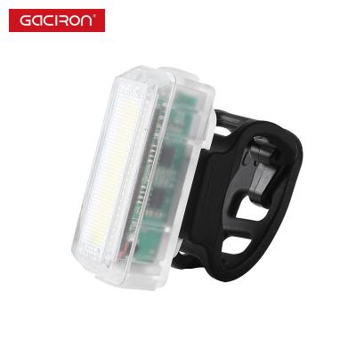 China Gaciron plastic/silicone transparent waterproof usb 20lumen mini bike front light PC/ABS led bike lights front for sale