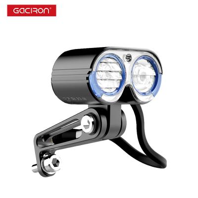 China For DC 12V-36V Ebike 12V-36V OEM Gaciron System OEM e-bike parts 1600-2000 lumen alloy ebike front light aluminum electric scooters ebike has led light for sale