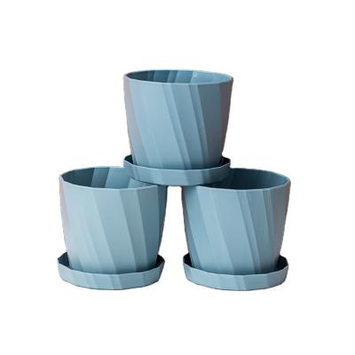 China New minimalist RUIPU plastic material garden white pp/rose/outdoor blue cheap balcony succulent flower pot for sale