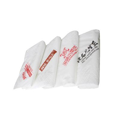 China White Disposable Beverage Napkin , Thick Super Soft Eco Friendly Dinner Napkins Logo Printing Paper Napkin With Logo for sale