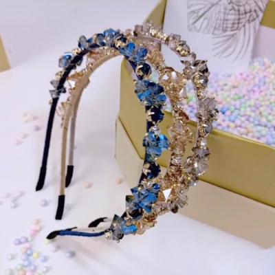 China European and American style rhinestone pearl headbands leaf bridal decor butterfly flower headband hair circle wedding hair accessories for women girls for sale