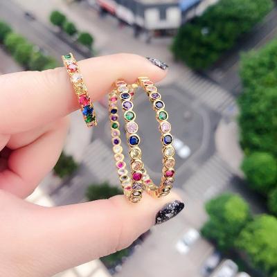 China Other New Arrivals Woman Jewelry Gold Zircon Stud Earring for sale