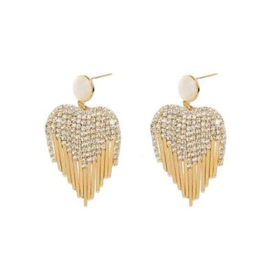 China New Daily Used Good Quality Bohemian Crystal Tassel Earrings Tassel Diamond Earrings for sale