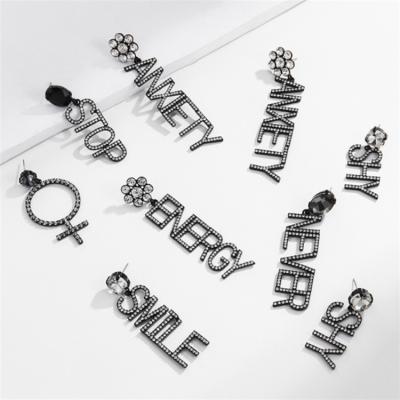 China Wholesale Vintage Factory Alphabet Chain Earrings Women Like Fashion Chain Earrings for sale