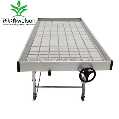 China Vegetable Fruits Flower Growth Hydroponics Greenhouse Ebb And Flow Grow Greenhouse Rolling Rolling Bench zu verkaufen