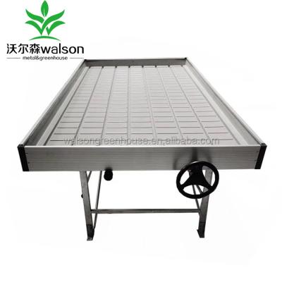 China Large Rolling Flood Tables 4*8ft ebb and flow tables 4*8ft Fruit Flowers ABS Plastic Plant Growth Rolling Bench In Greenhouse Growing System zu verkaufen