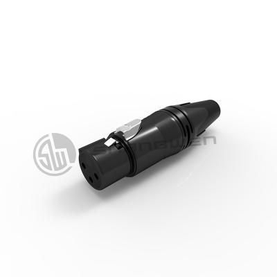 China audio & China Manufacturer Shell Plating Black Indoor IP40 Video Female Socket 3 Pin Xlr Connector for sale